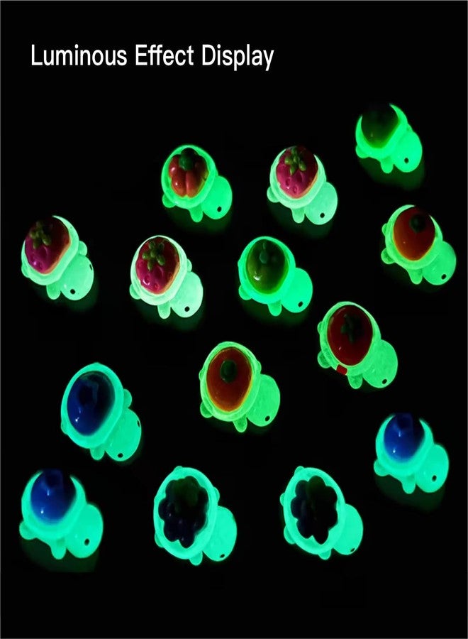 cntjv 50Pcs Mini Animals Figures to Hide Small Resin Turtles Figurines Tiny Glow in The Dark Miniature Plastic Sea Animals, Fruit, Vegetable, and Turtle Combinations in Novel Designs (7 Styles Mix) - Image 4